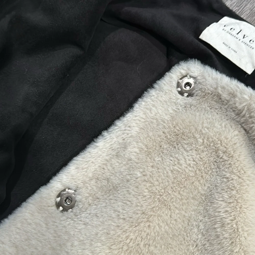 Velvet by Graham & Spencer Colorblock Faux Fur Jacket L